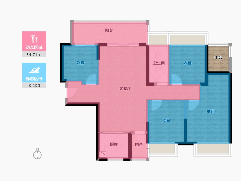 广东省-汕头市-博翠府-86.89-户型库-动静分区