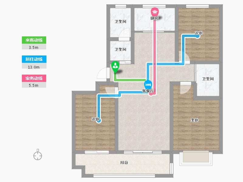 山东省-聊城市-世家・如意府-93.40-户型库-动静线