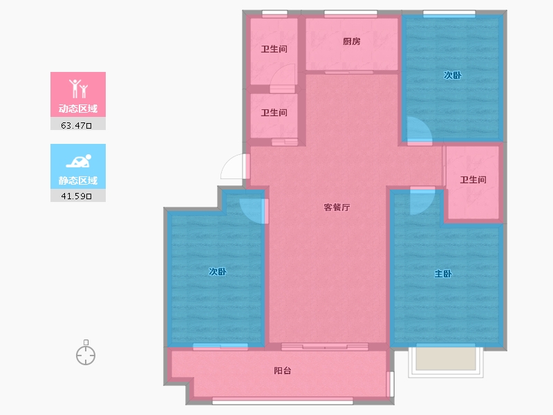 山东省-聊城市-世家・如意府-93.40-户型库-动静分区