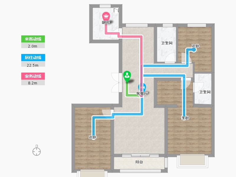 河北省-张家口市-中国铁建・西山国际城-89.70-户型库-动静线