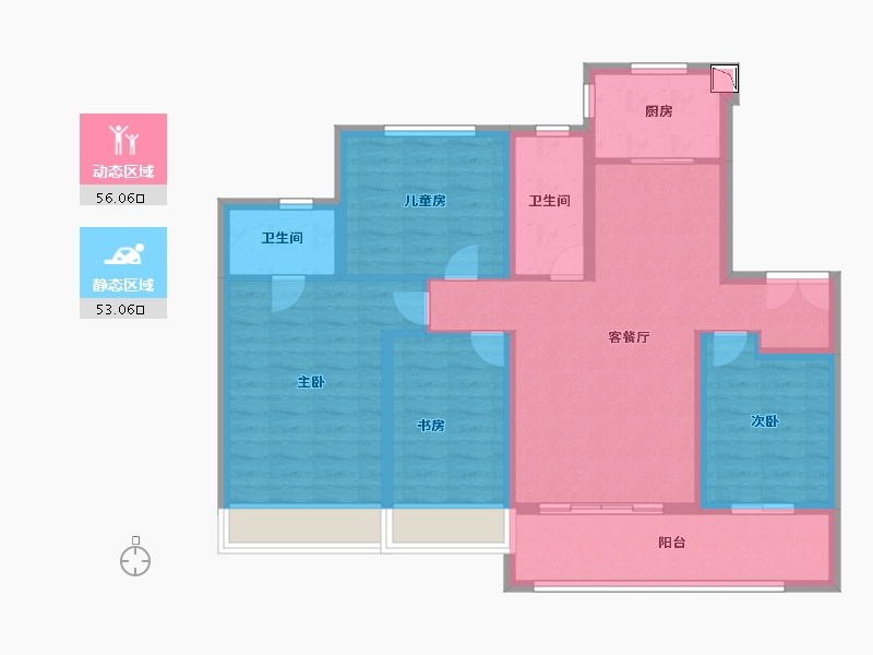 浙江省-温州市-公元上城-97.00-户型库-动静分区