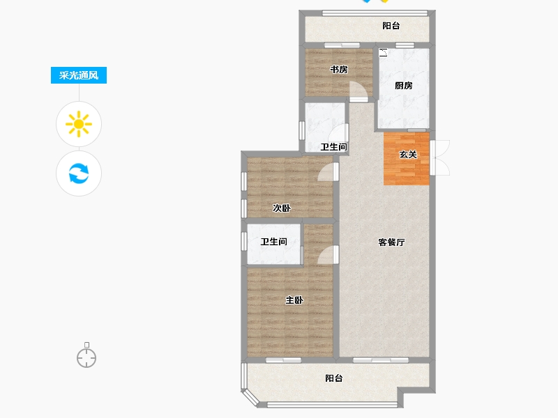 山东省-临沂市-泰鲁禧�h-96.80-户型库-采光通风