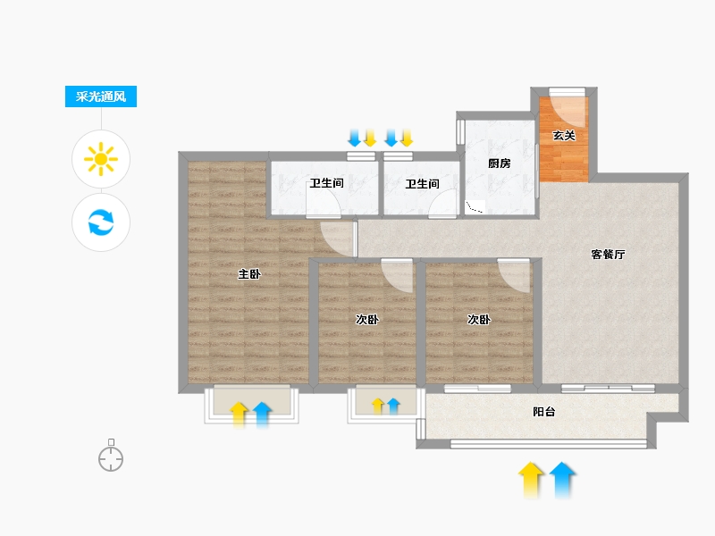 江西省-赣州市-联泰天�Z-92.00-户型库-采光通风