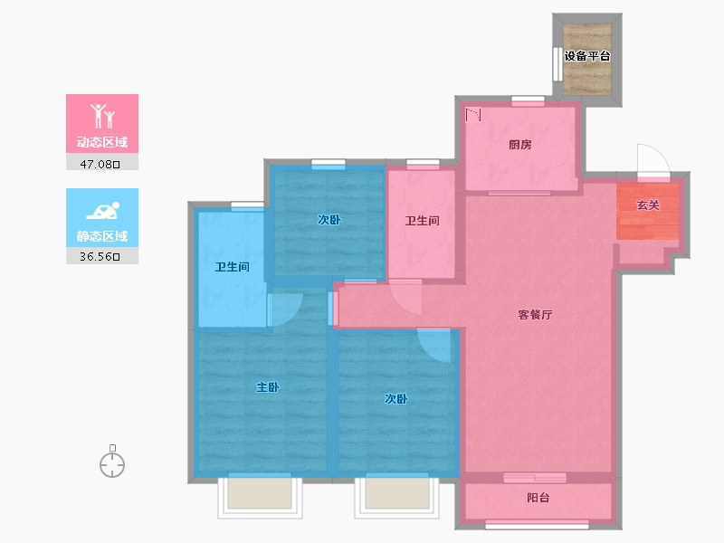 天津-天津市-龙洲道188号-75.79-户型库-动静分区