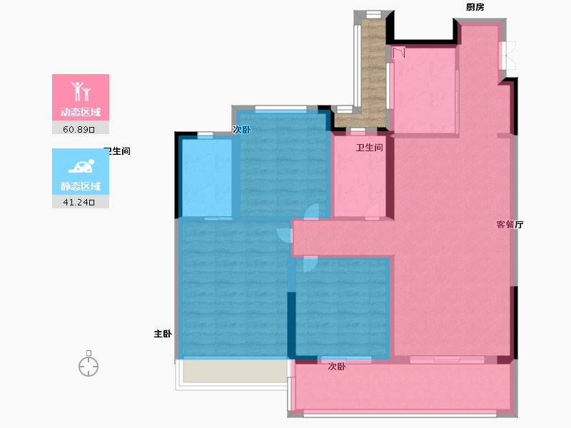 浙江省-温州市-世茂璀璨世家-94.40-户型库-动静分区