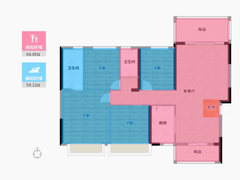 广东省-湛江市-碧桂园公园首府-113.83-户型库-动静分区