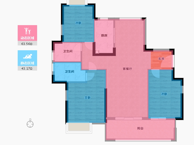 江西省-九江市-中辉御龙湾-96.80-户型库-动静分区