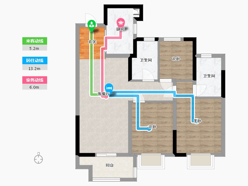 湖北省-武汉市-融创首创九派江山-78.40-户型库-动静线