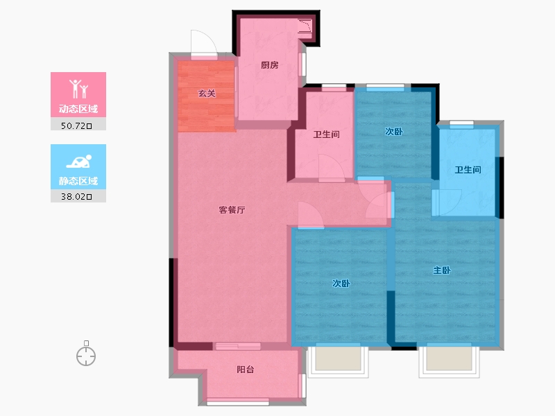 湖北省-武汉市-融创首创九派江山-78.40-户型库-动静分区