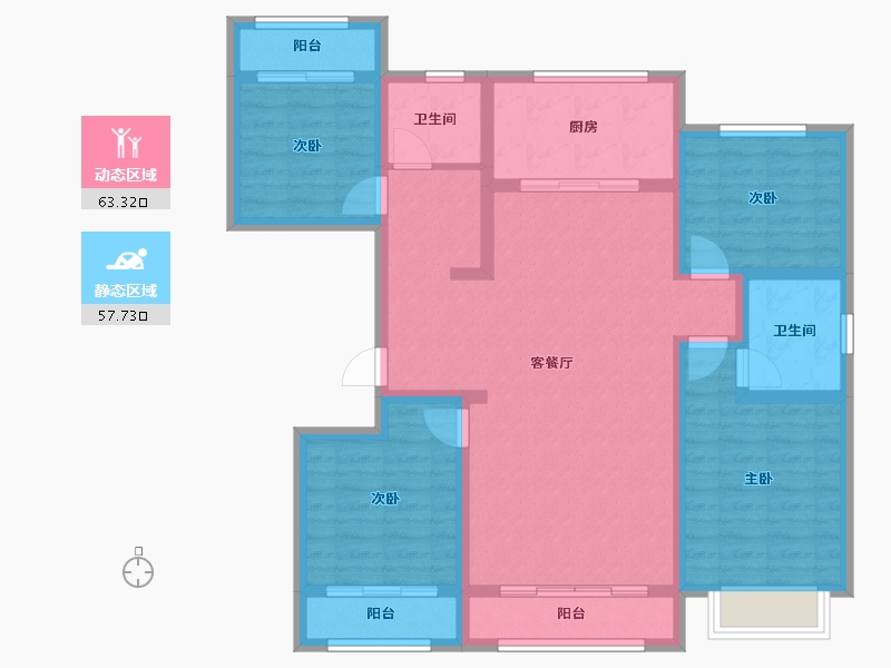 天津-天津市-时光树-107.38-户型库-动静分区