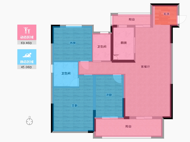 河南省-南阳市-新野一品金麟府-102.40-户型库-动静分区