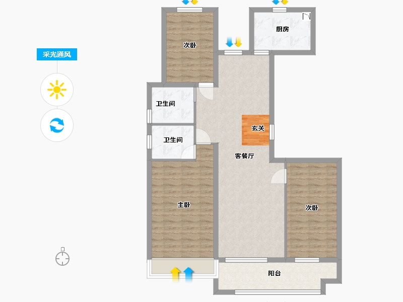 河南省-南阳市-方城・中梁首府-100.00-户型库-采光通风