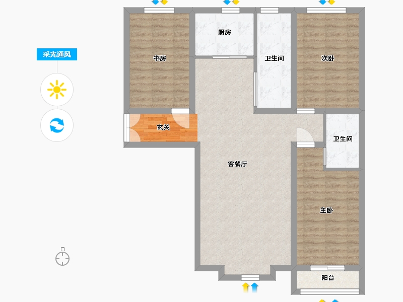 河北省-廊坊市-卓立金领域-94.41-户型库-采光通风