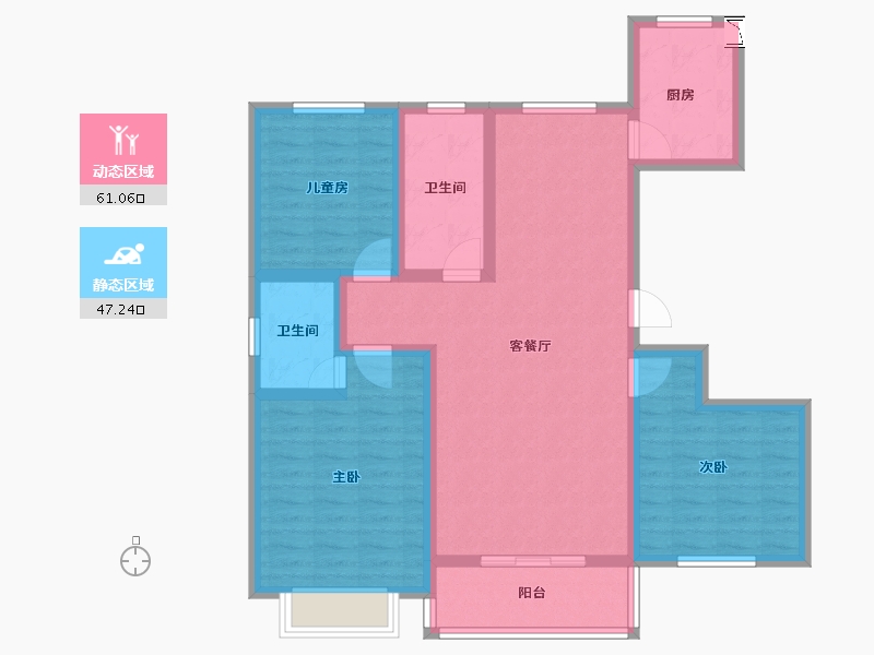 河南省-濮阳市-文昌苑-96.00-户型库-动静分区