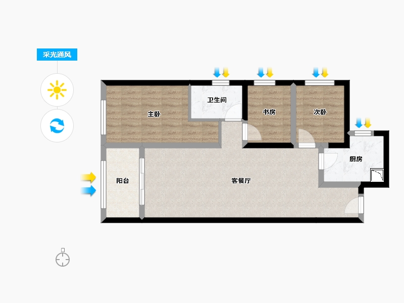 云南省-昆明市-观云海-70.32-户型库-采光通风