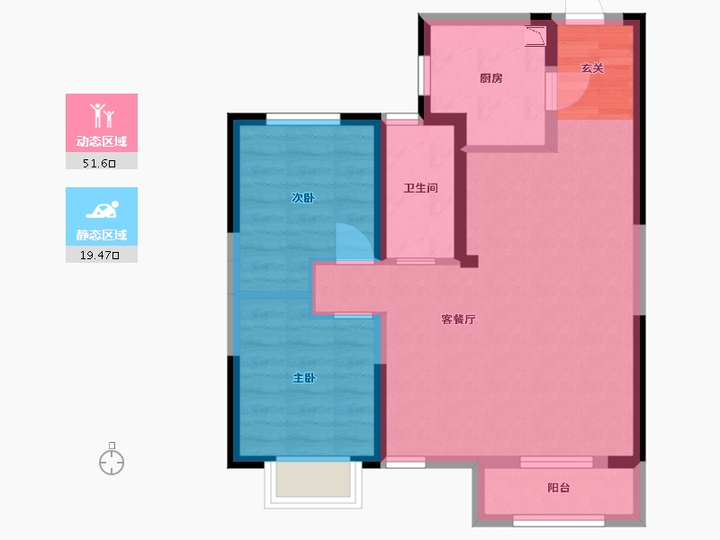 河北省-廊坊市-泰禾廊坊拾景园-62.89-户型库-动静分区