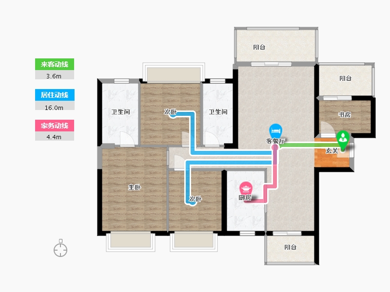 湖南省-衡阳市-中房・美丽白沙-112.62-户型库-动静线