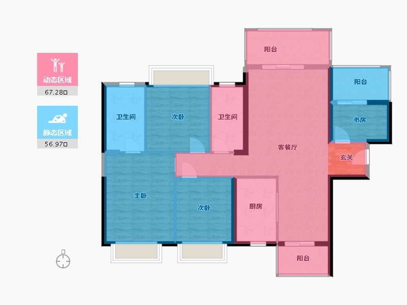 湖南省-衡阳市-中房・美丽白沙-112.62-户型库-动静分区