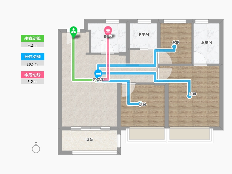 浙江省-温州市-温州万科世纪之光-71.20-户型库-动静线