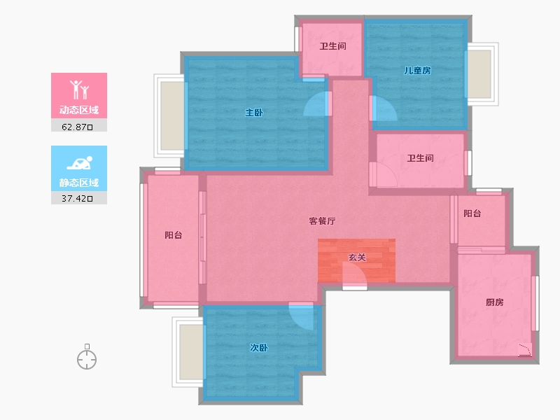 江西省-九江市-汇金华府-88.84-户型库-动静分区