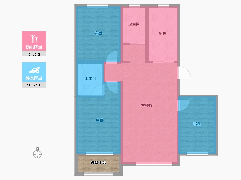 河北省-唐山市-荣成华府-80.12-户型库-动静分区