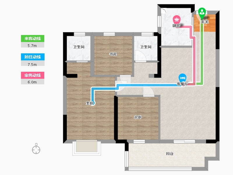 安徽省-宿州市-恒泰・悦�Z府-88.00-户型库-动静线