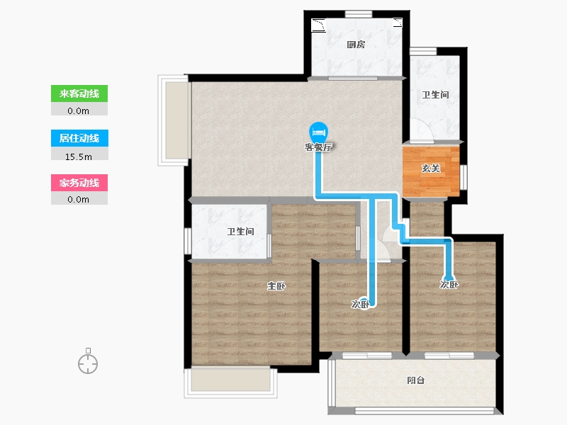 浙江省-舟山市-创世花园-94.40-户型库-动静线