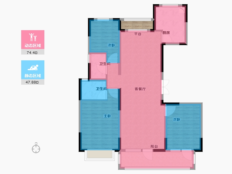 山东省-淄博市-富力万达-112.01-户型库-动静分区