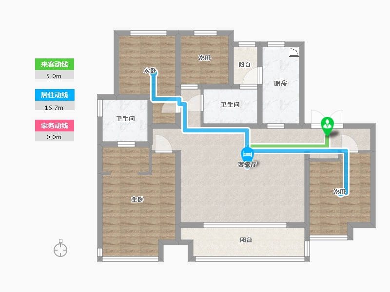 陕西省-西安市-陕建・荣华臻萃府-104.00-户型库-动静线