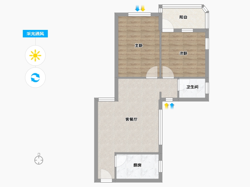 广东省-广州市-远洋天河东小区-56.12-户型库-采光通风