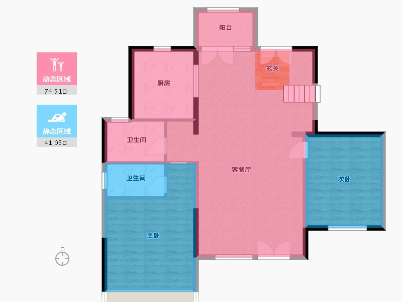 陕西省-宝鸡市-东岭海棠宸景-105.97-户型库-动静分区