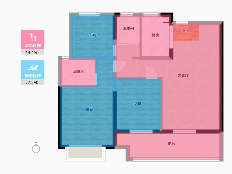 浙江省-舟山市-创世花园-78.40-户型库-动静分区