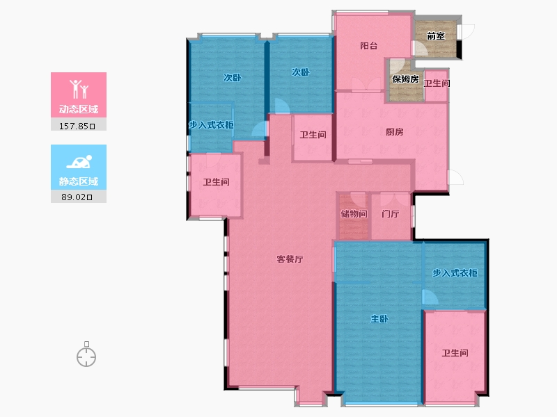 广东省-珠海市-仁恒滨海中心-235.42-户型库-动静分区