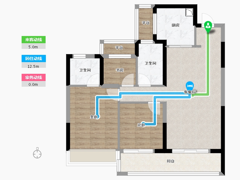 浙江省-温州市-温州龙湖天钜-79.22-户型库-动静线