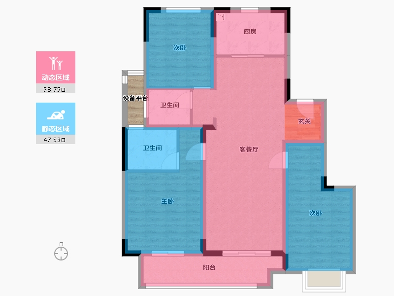 安徽省-蚌埠市-融创山水宸院-96.54-户型库-动静分区