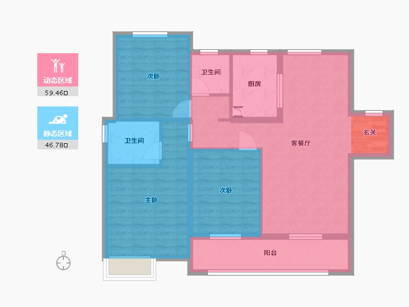 安徽省-蚌埠市-中梁淮风十里-95.20-户型库-动静分区