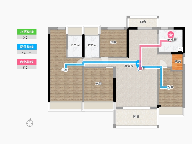 广东省-肇庆市-碧桂园・金月湾-113.76-户型库-动静线