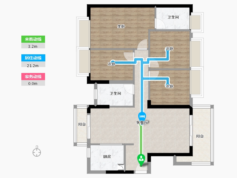 广东省-东莞市-艺境花园-96.76-户型库-动静线