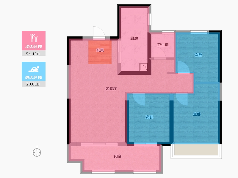 山东省-烟台市-百年万悦府-74.80-户型库-动静分区