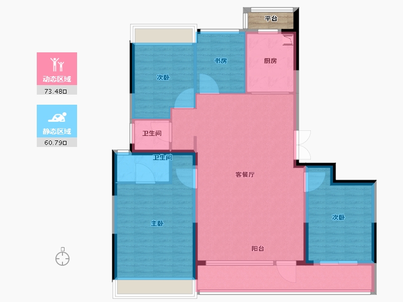 浙江省-温州市-保利天悦-124.01-户型库-动静分区