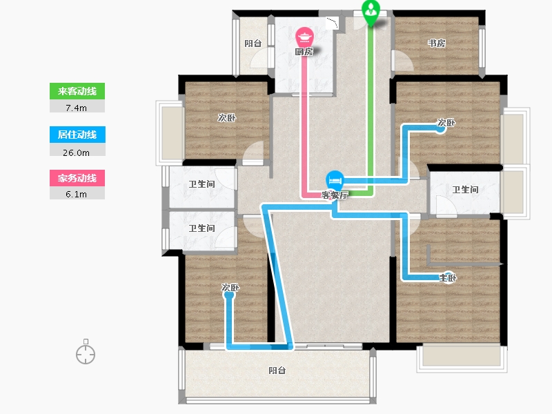 广东省-阳江市-保利中央公园-140.83-户型库-动静线