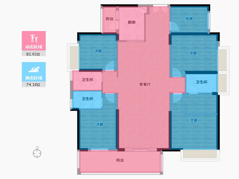 广东省-阳江市-保利中央公园-140.83-户型库-动静分区