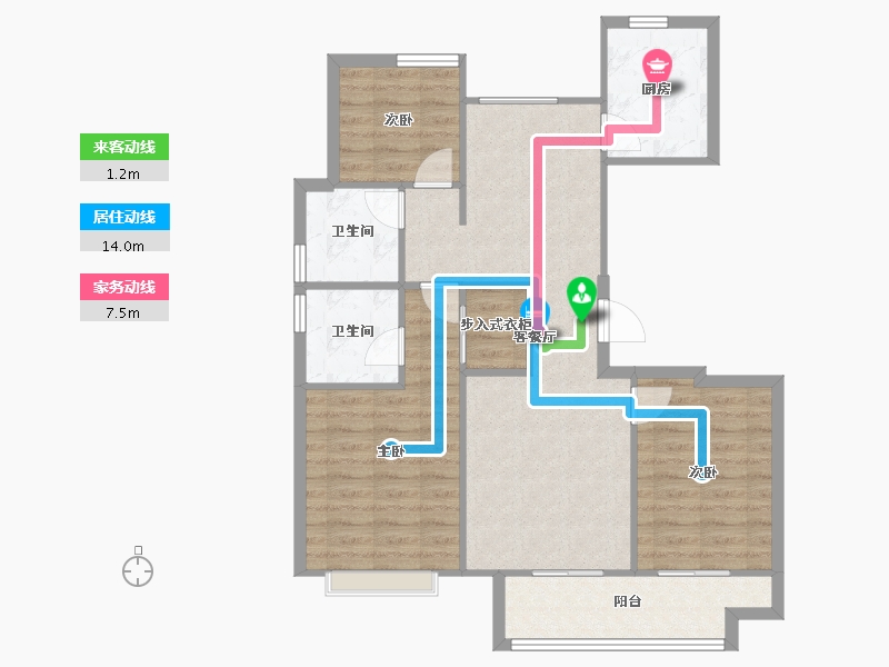 山东省-济南市-济南·杨柳春风-85.11-户型库-动静线