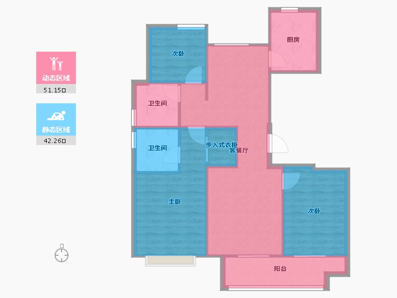 山东省-济南市-济南·杨柳春风-85.11-户型库-动静分区