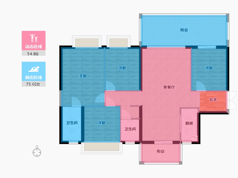 广西壮族自治区-南宁市-凯旋1号上水湾-116.00-户型库-动静分区