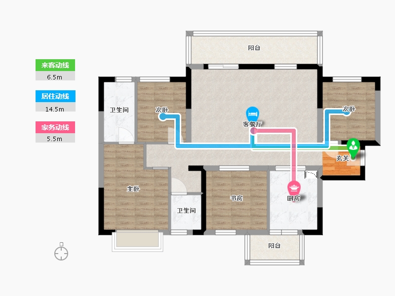 广西壮族自治区-南宁市-银河龙湖.江与城-104.20-户型库-动静线