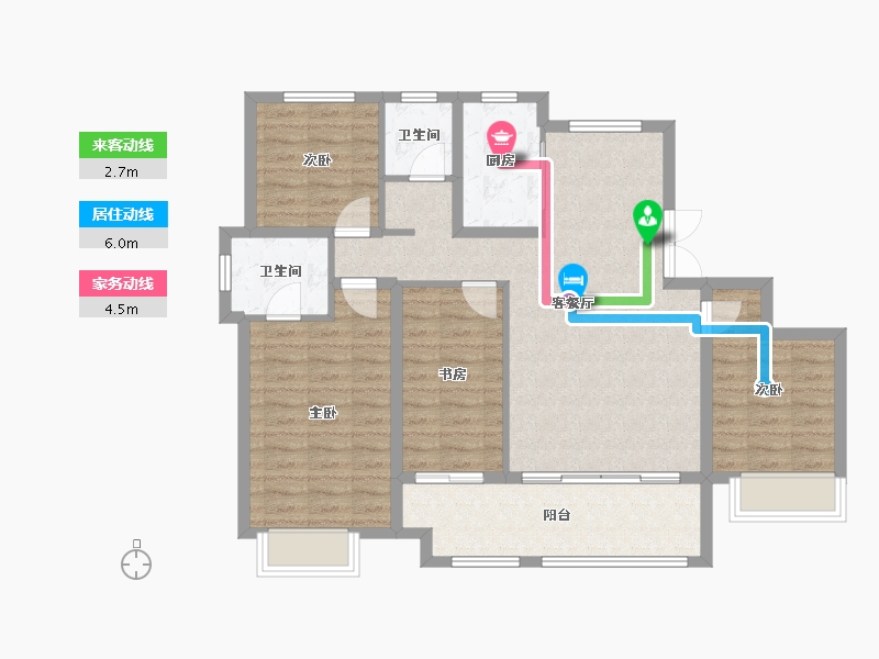 山东省-临沂市-东蒙新天地-97.70-户型库-动静线