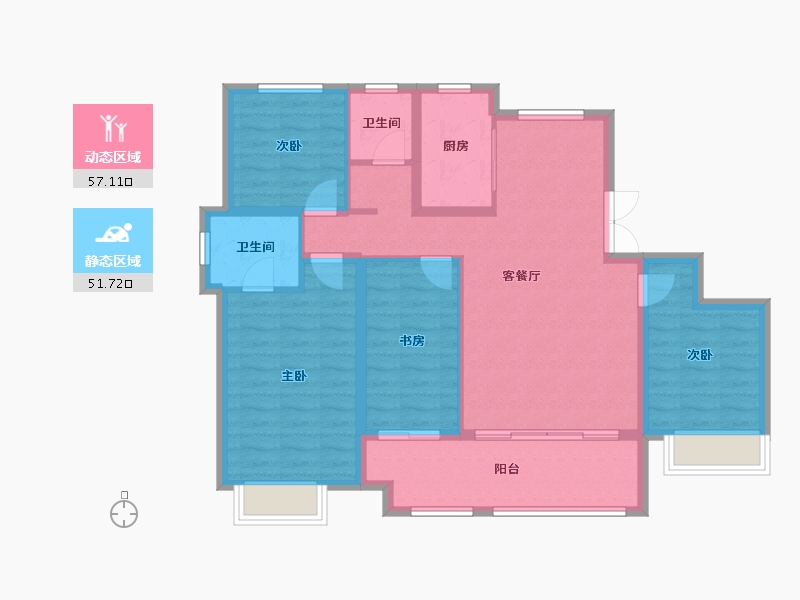 山东省-临沂市-东蒙新天地-97.70-户型库-动静分区