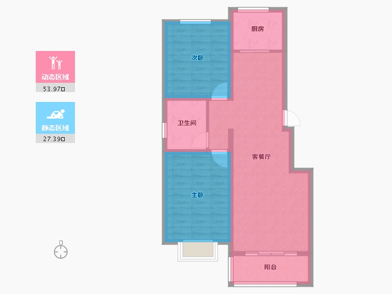 河北省-石家庄市-滨湖颐园-72.66-户型库-动静分区