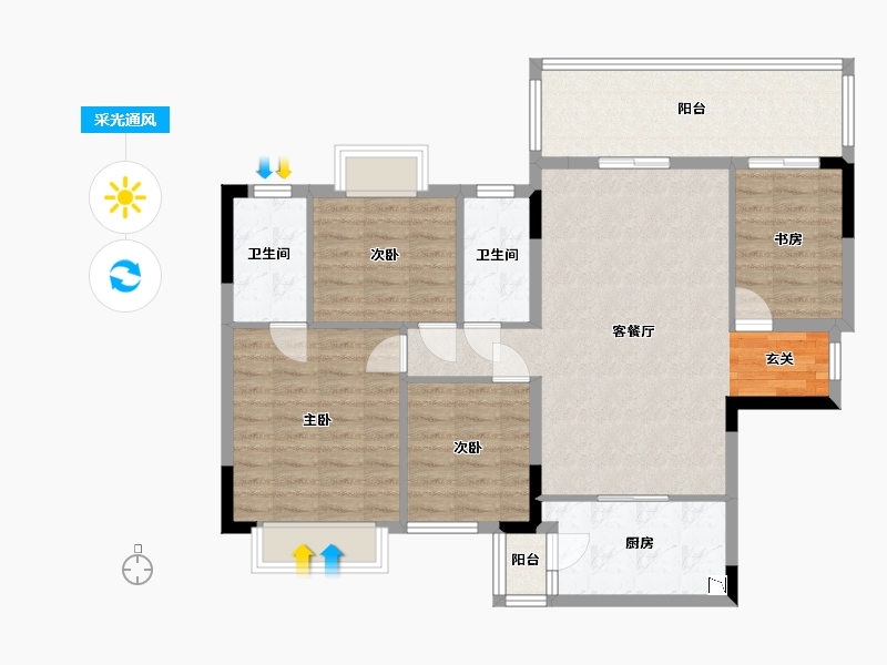 广西壮族自治区-南宁市-山湖海上城-100.00-户型库-采光通风